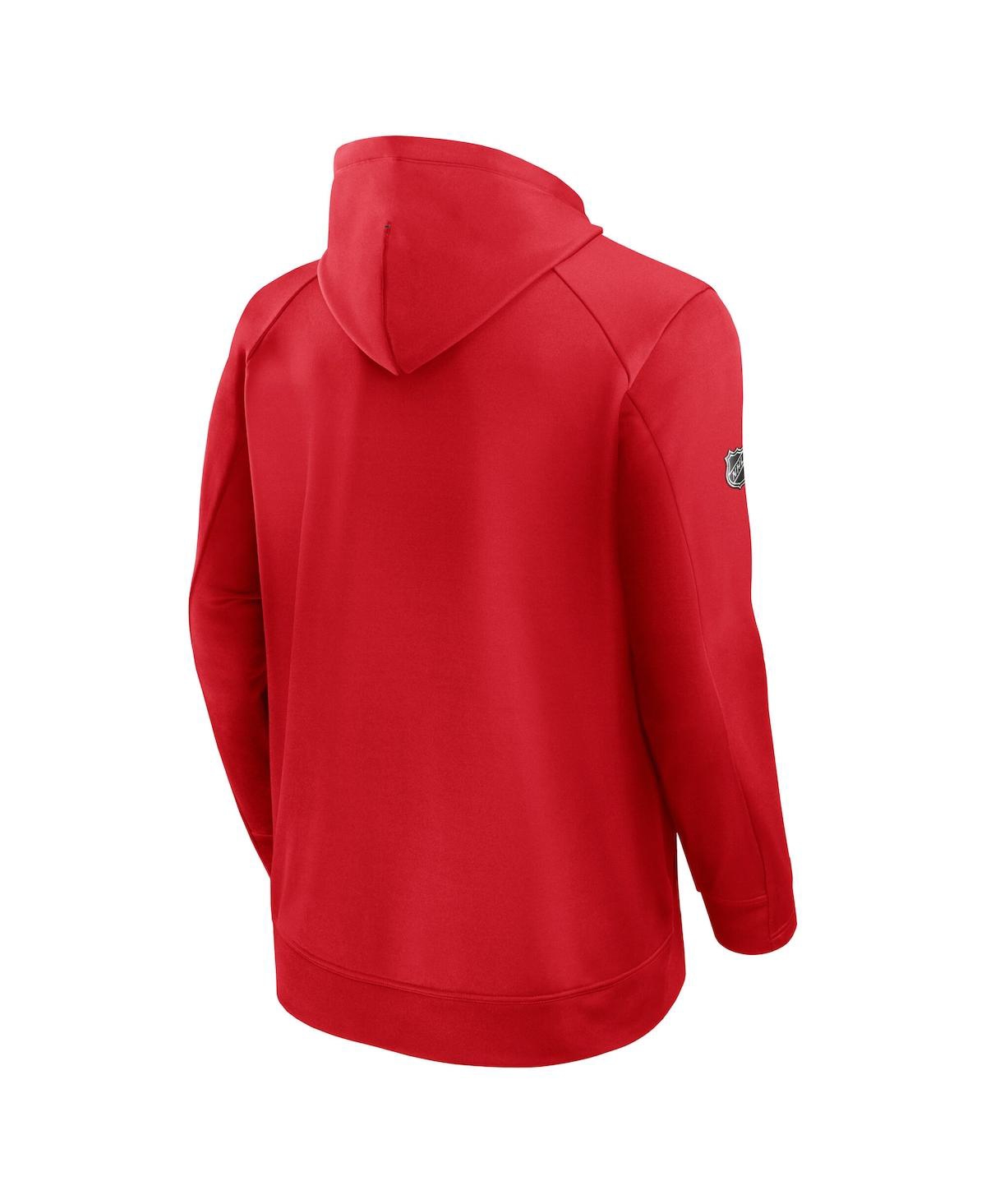Fanatics Men's Red Chicago Blackhawks Authentic Pro Rink Fleece Pullover Hoodie In Red
