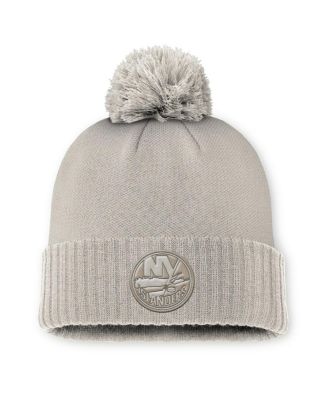 Fanatics - Women's Tan New York Islanders Authentic Pro Road Cuffed Knit Hat with Pom