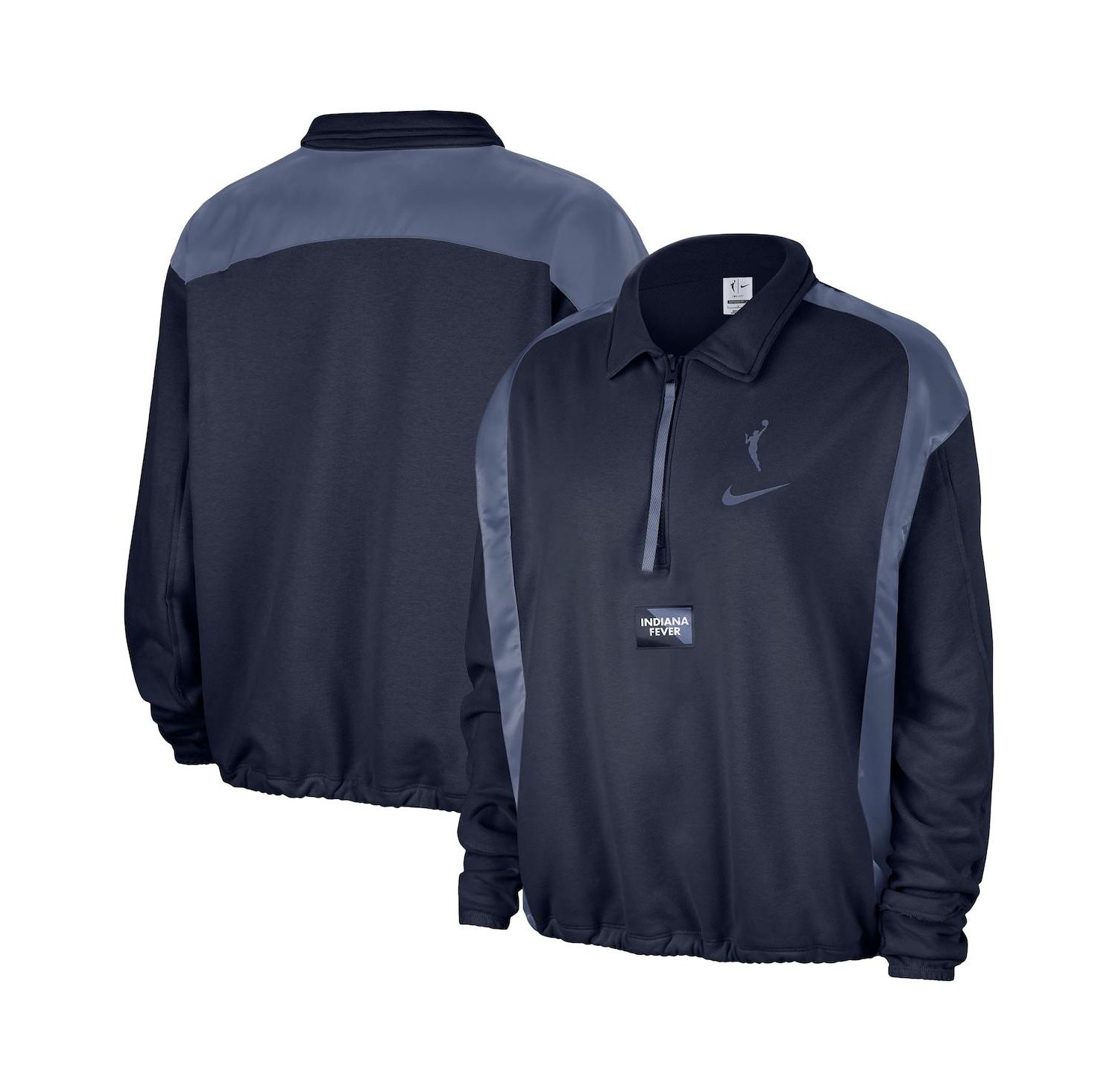 Women's Navy Indiana Fever Basketball Fleece Quarter-Zip Performance Pullover Sweatshirt