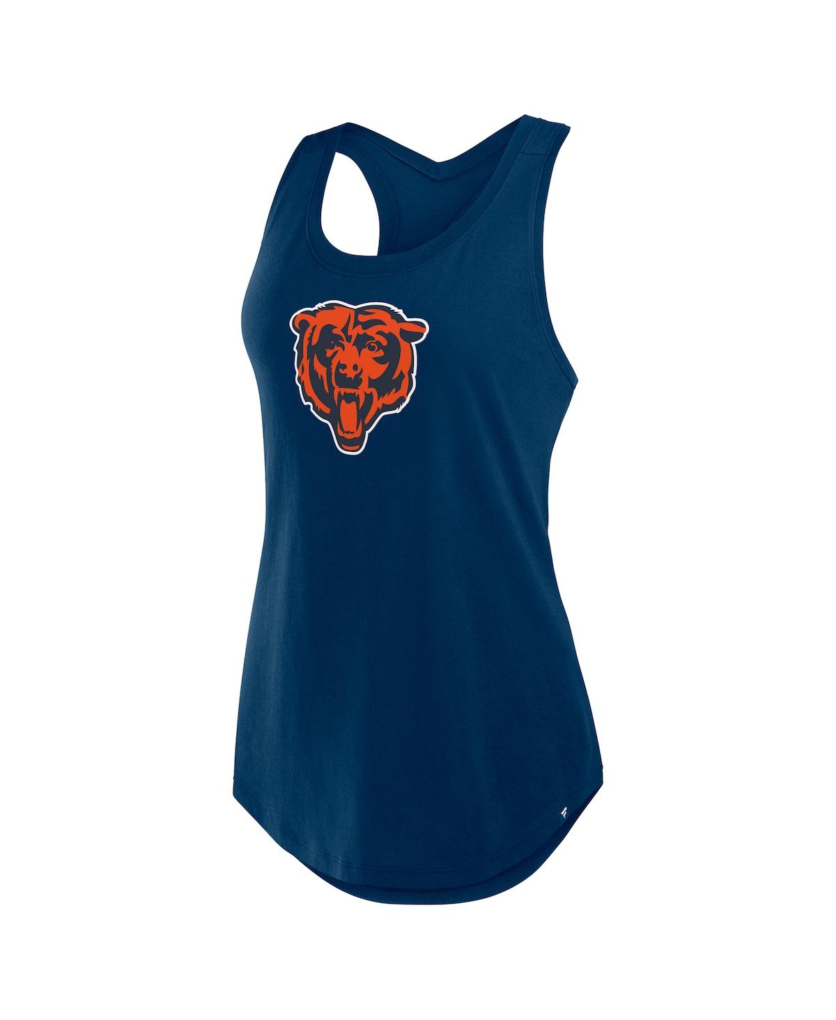 Fanatics Women's Navy Chicago Bears Iron Fan Tank Top In Blue