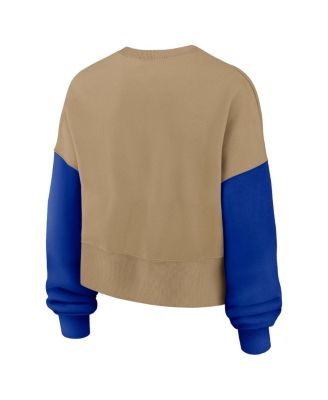 Women's Tan Dallas Cowboys Oversized Rewind Pullover Sweatshirt