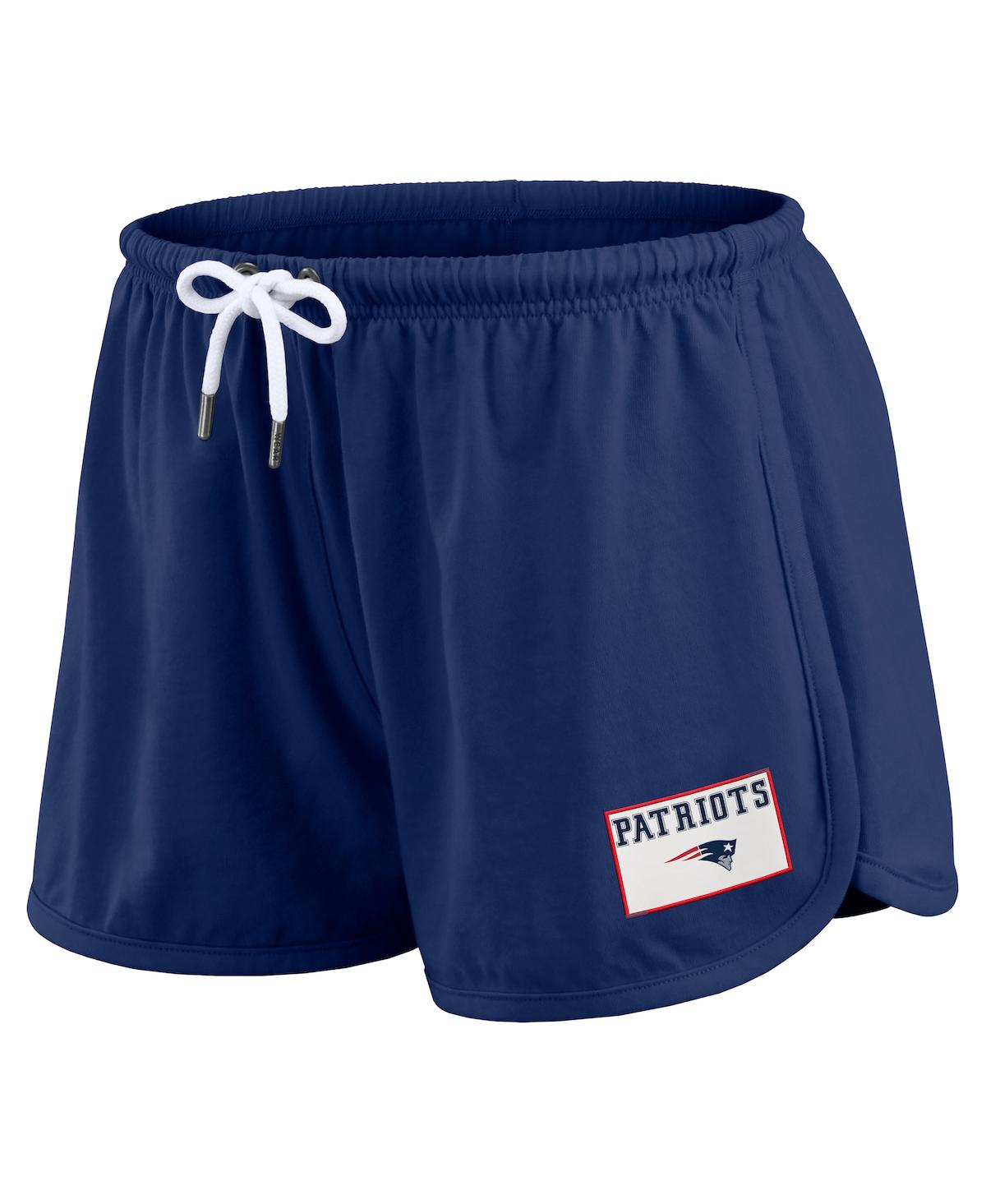 Wear By Erin Andrews Women's 2-piece Navy New England Patriots Heavy Rugby Jersey Long Sleeve T-shirt And Shorts Lounge S In Blue