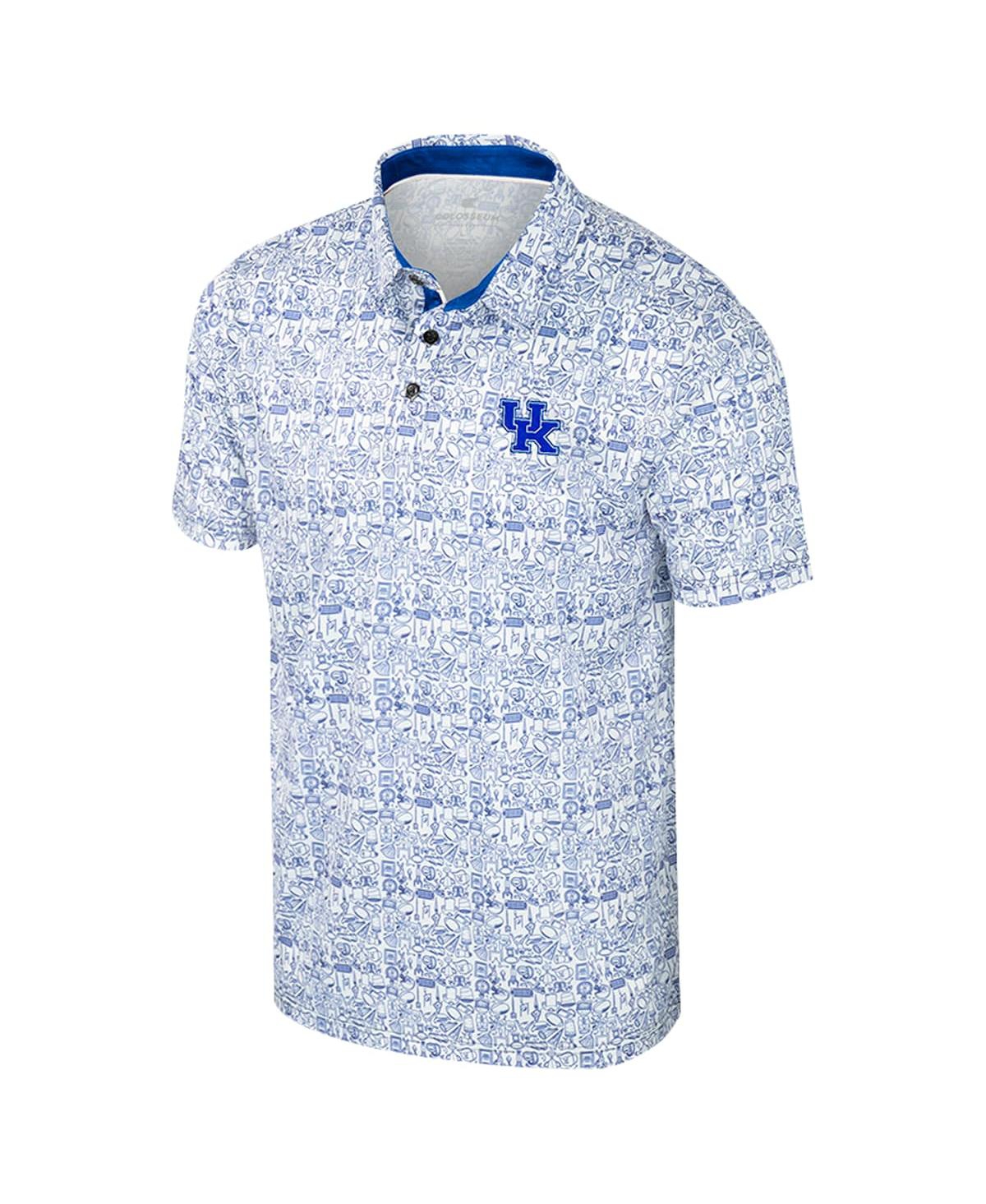 Colosseum Men's Royal Kentucky Wildcats It's Time Allover Print Polo Shirt