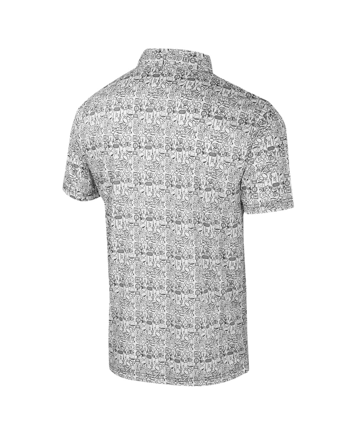 Colosseum Men's White Purdue Boilermakers It's Time Allover Print Polo Shirt In Gray