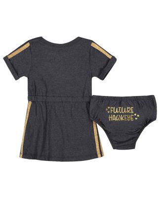 Baby Boys and Girls 2-Piece Black Iowa Hawkeyes Xur Dress and Bloomer Set