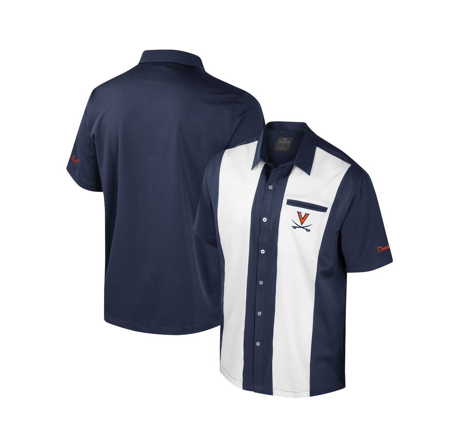 Men's Navy Virginia Cavaliers Strike Bowling Button-Up Shirt