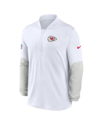 Men's White Kansas City Chiefs Sideline Feel The Pressure Performance Half-Zip Pullover