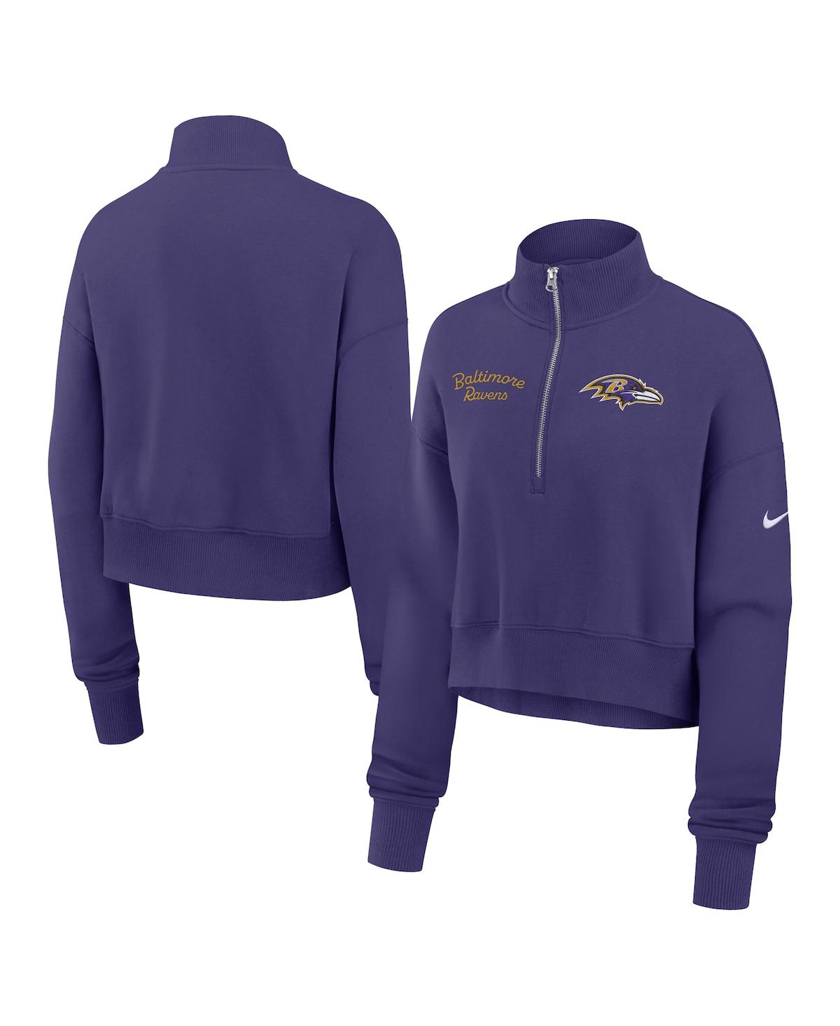 Nike Women's Purple Baltimore Ravens Primetime Phoenix Half-zip Sweatshirt In Blue