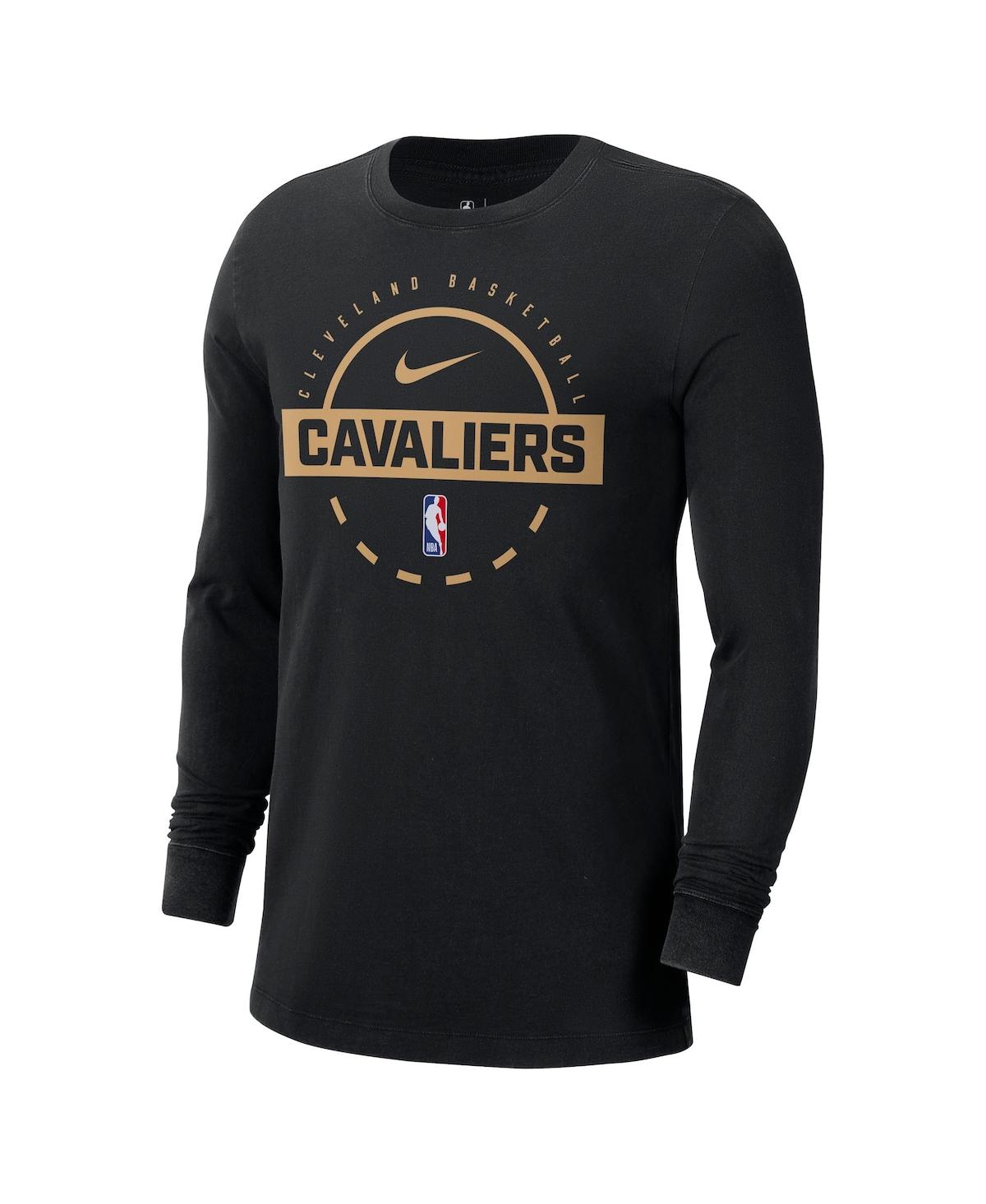 Nike Men's Black Cleveland Cavaliers Authentic Long Sleeve Practice T-shirt In Black
