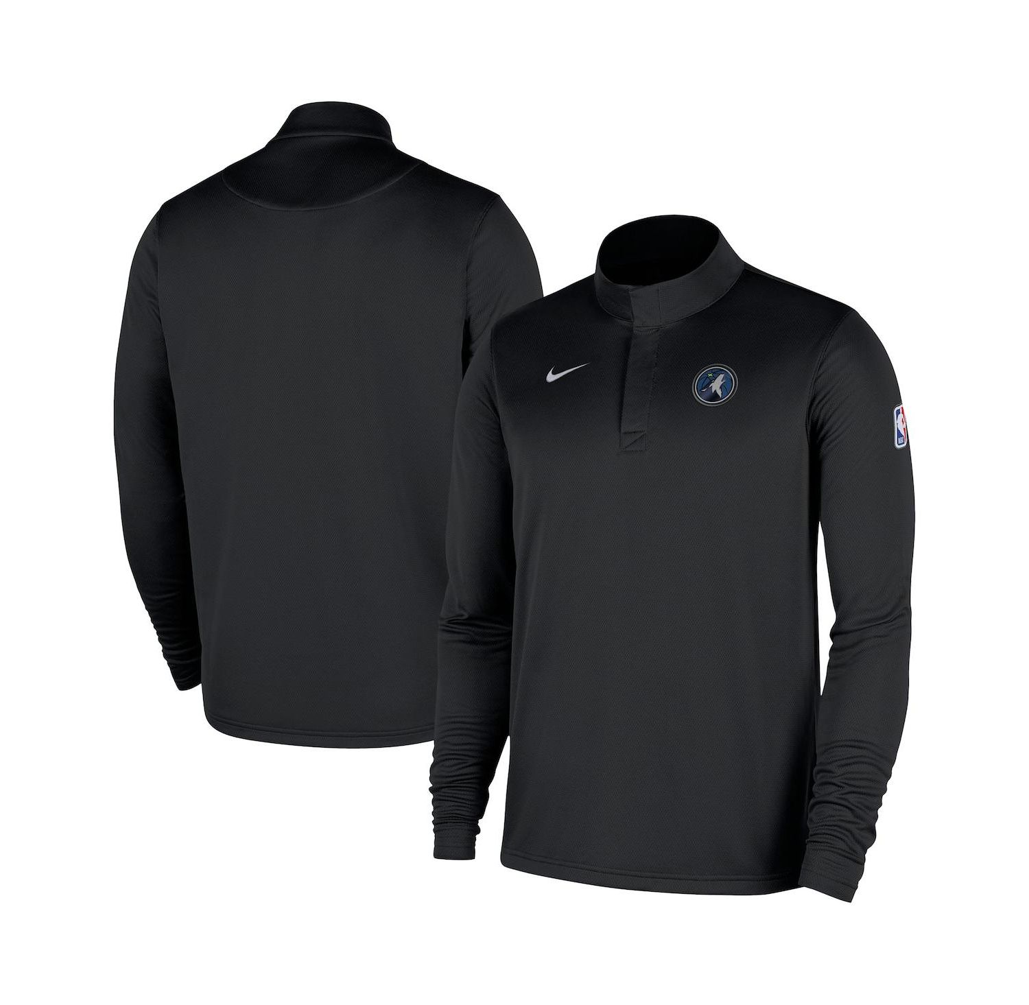 Men's Black Minnesota Timberwolves 2025/26 Authentic Coaches Quarter-Zip Pullover Jacket