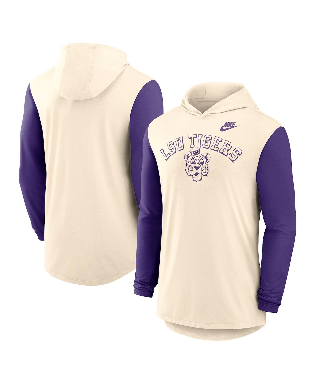 Nike Lsu Legacy  Men's Dri-fit College Long-sleeve Hooded T-shirt In Neutral