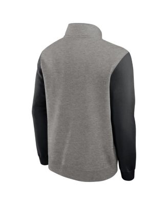 Men's Heather Gray/Black Alabama Crimson Tide Club Fleece Half-Zip Pullover Sweatshirt