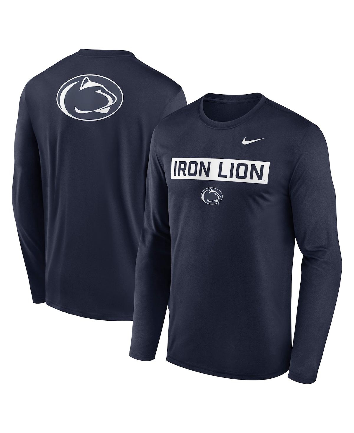 Nike Navy Penn State Nittany Lions Primetime Campus 2-hit Legend Dri-fit Long Sleeve T-shirt In Blue