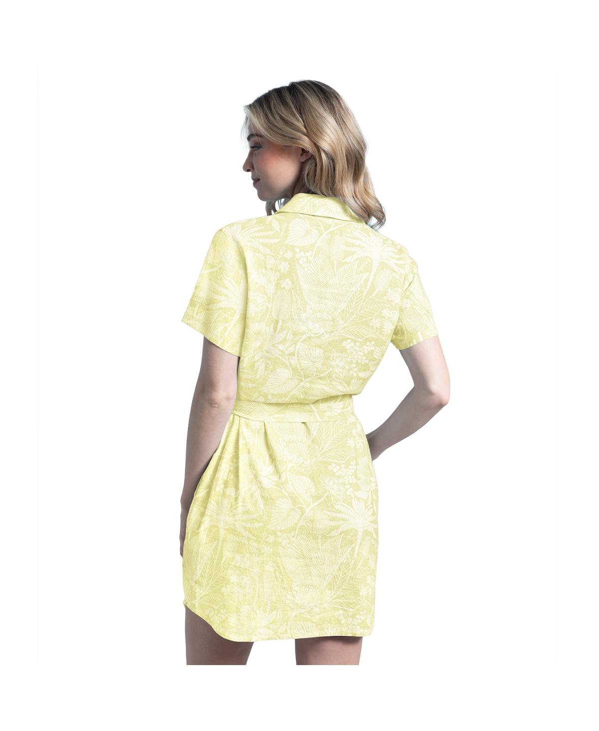 Margaritaville Women's Yellow Pittsburgh Steelers Palm Linen Dress In Yellow