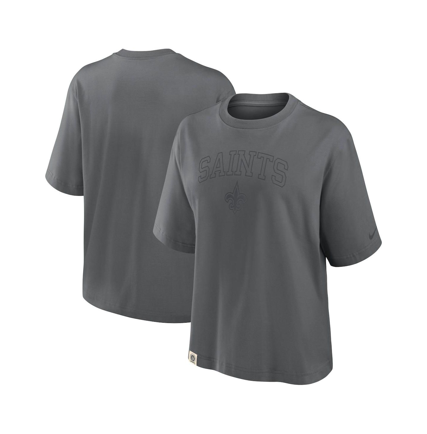 Женская футболка Nike Charcoal New Orleans Saints Glory Arch Boxy — фото 1