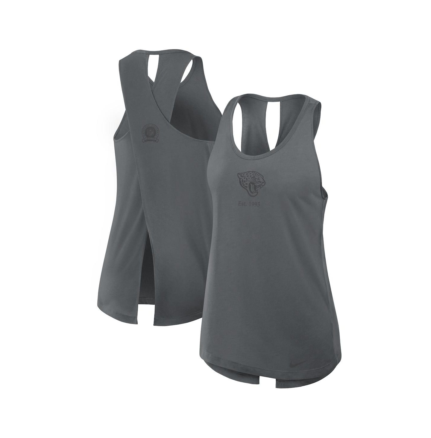 Женский топ Nike Gray Jacksonville Jaguars Glory Crisscross Performance — фото 1