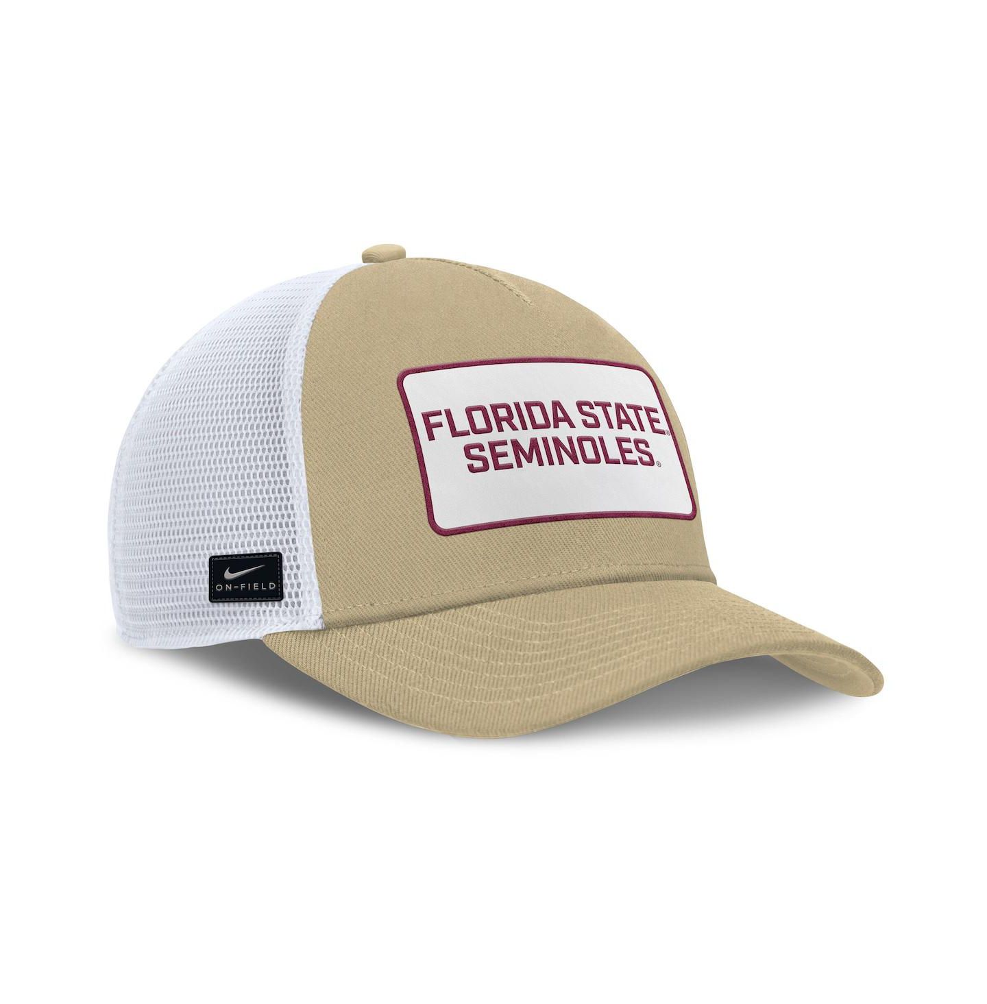 Мужская кепка Nike Gold/White Florida State Seminoles 2025 On-Field Rise Patch Trucker Adjustable Hat — фото 3