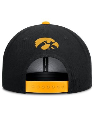 Men's Black/Gold Iowa Hawkeyes 2025 On-Field Patch Pro Dri-FIT Snapback Hat