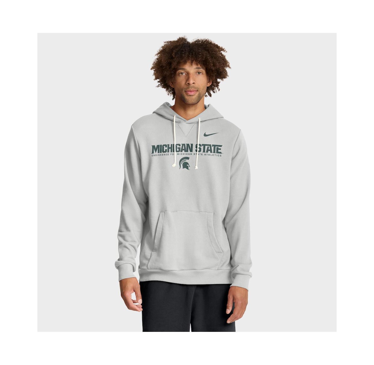 Men's Gray Michigan State Spartans 2025 Sideline Standard Issue Dri-FIT Hoodie
