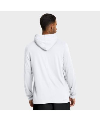 Men's White Oklahoma Sooners 2025 Sideline Performance Long Sleeve Hoodie T-Shirt