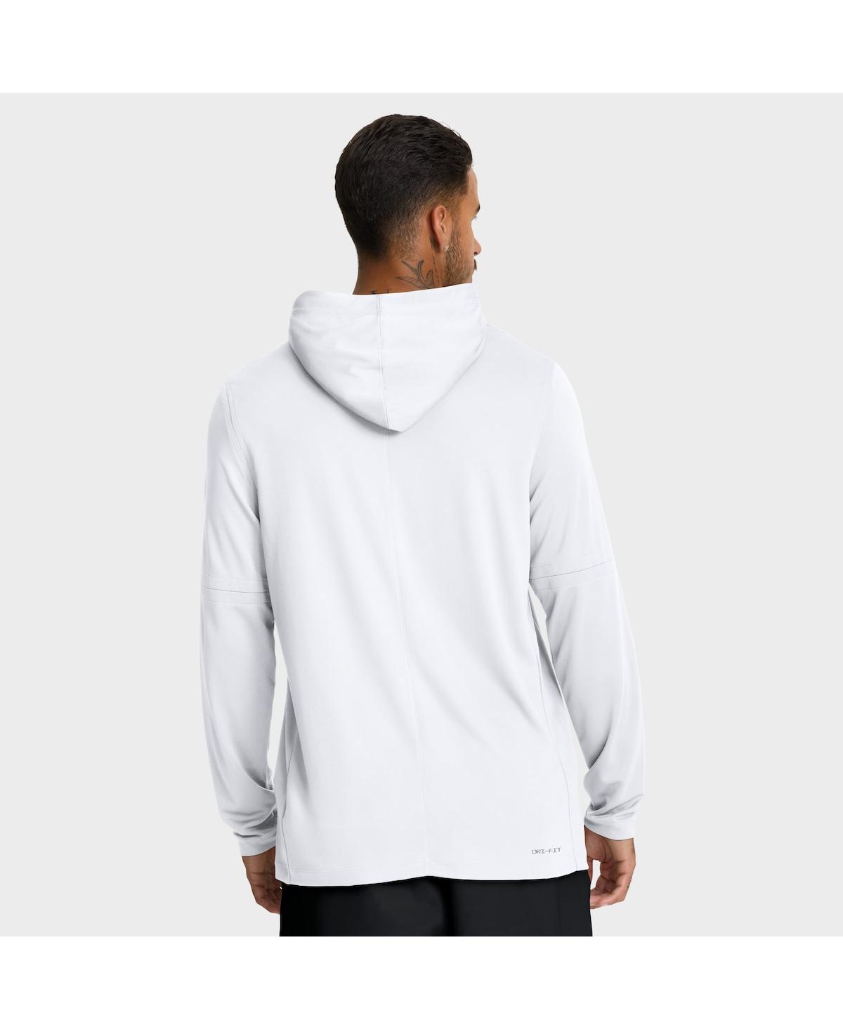 Jordan Men's White Oklahoma Sooners 2025 Sideline Performance Long Sleeve Hoodie T-Shirt