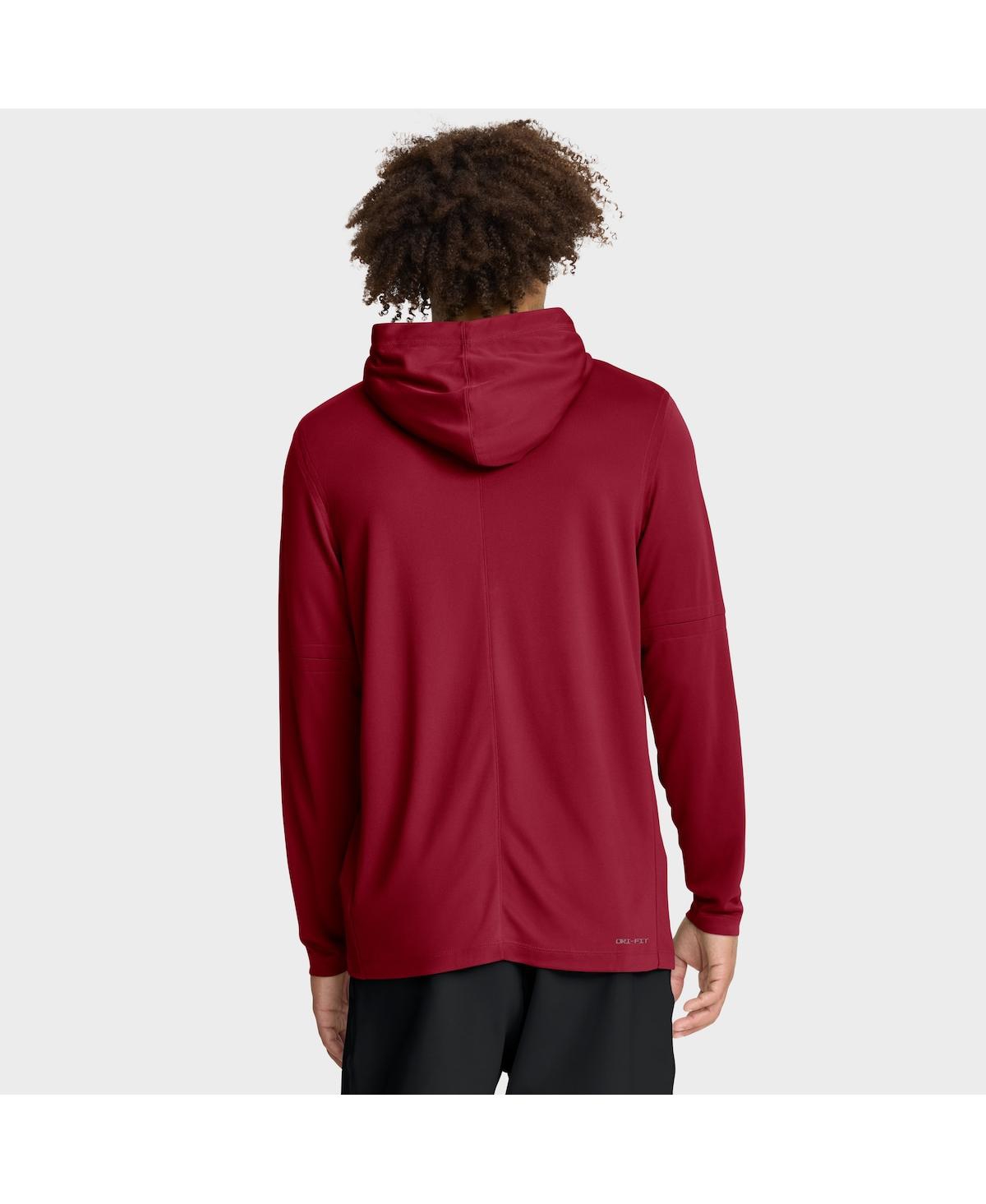Jordan Men's Crimson Oklahoma Sooners 2025 Sideline Performance Long Sleeve Hoodie T-Shirt