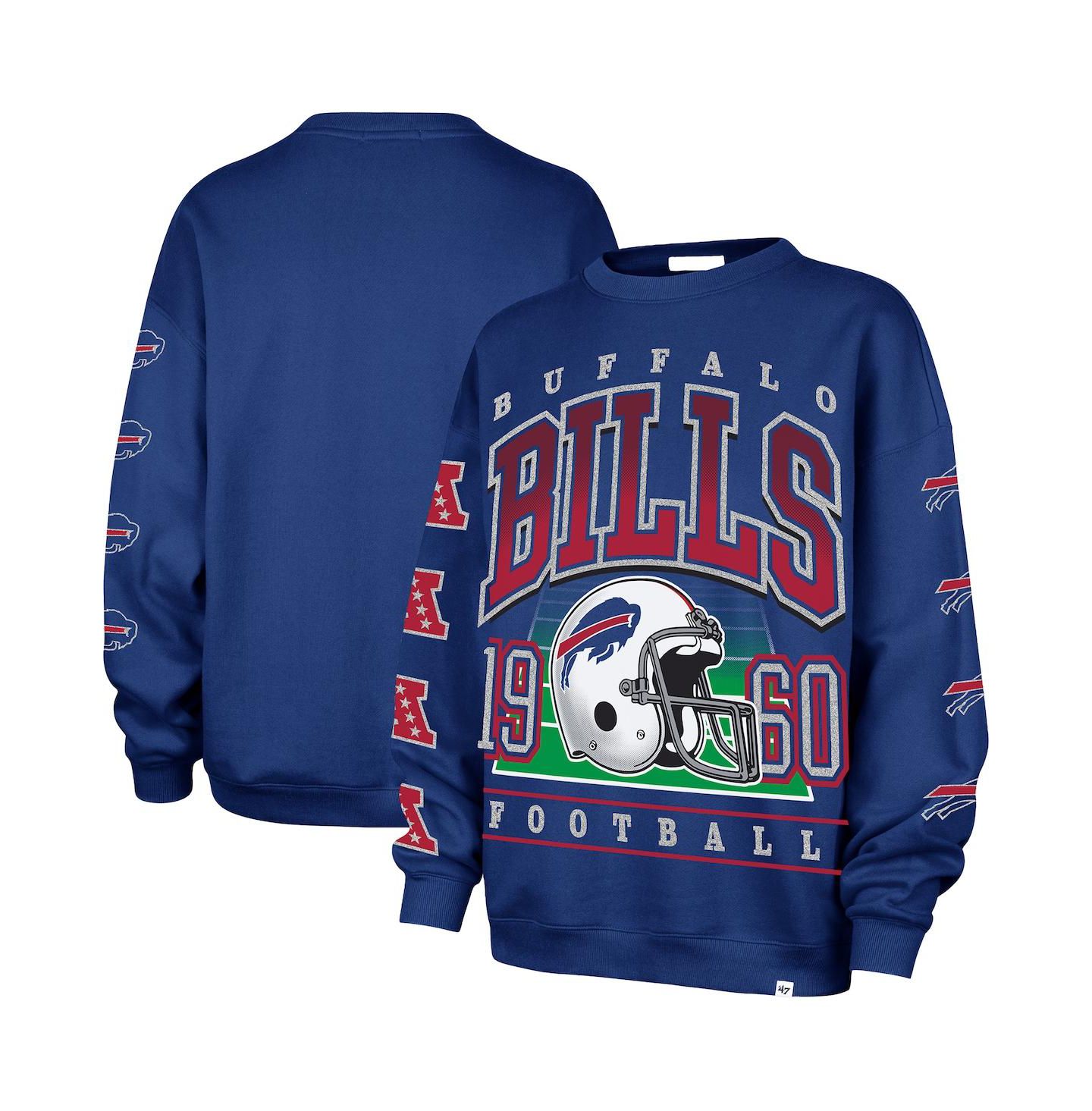 Женский свитшот '47 Brand Royal Buffalo Bills Go Big Oversized Pullover — фото 1