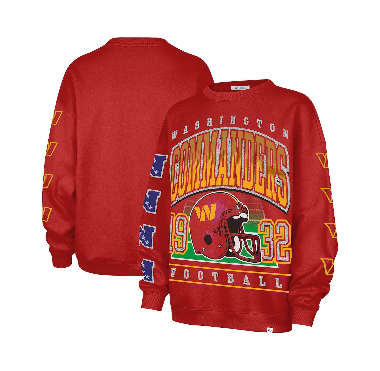 Women's Burgundy Washington Commanders Go Big Oversized Pullover Sweatshirt