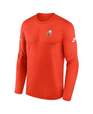Men's Orange Cleveland Browns Legend Small Logo Performance Long Sleeve T-Shirt