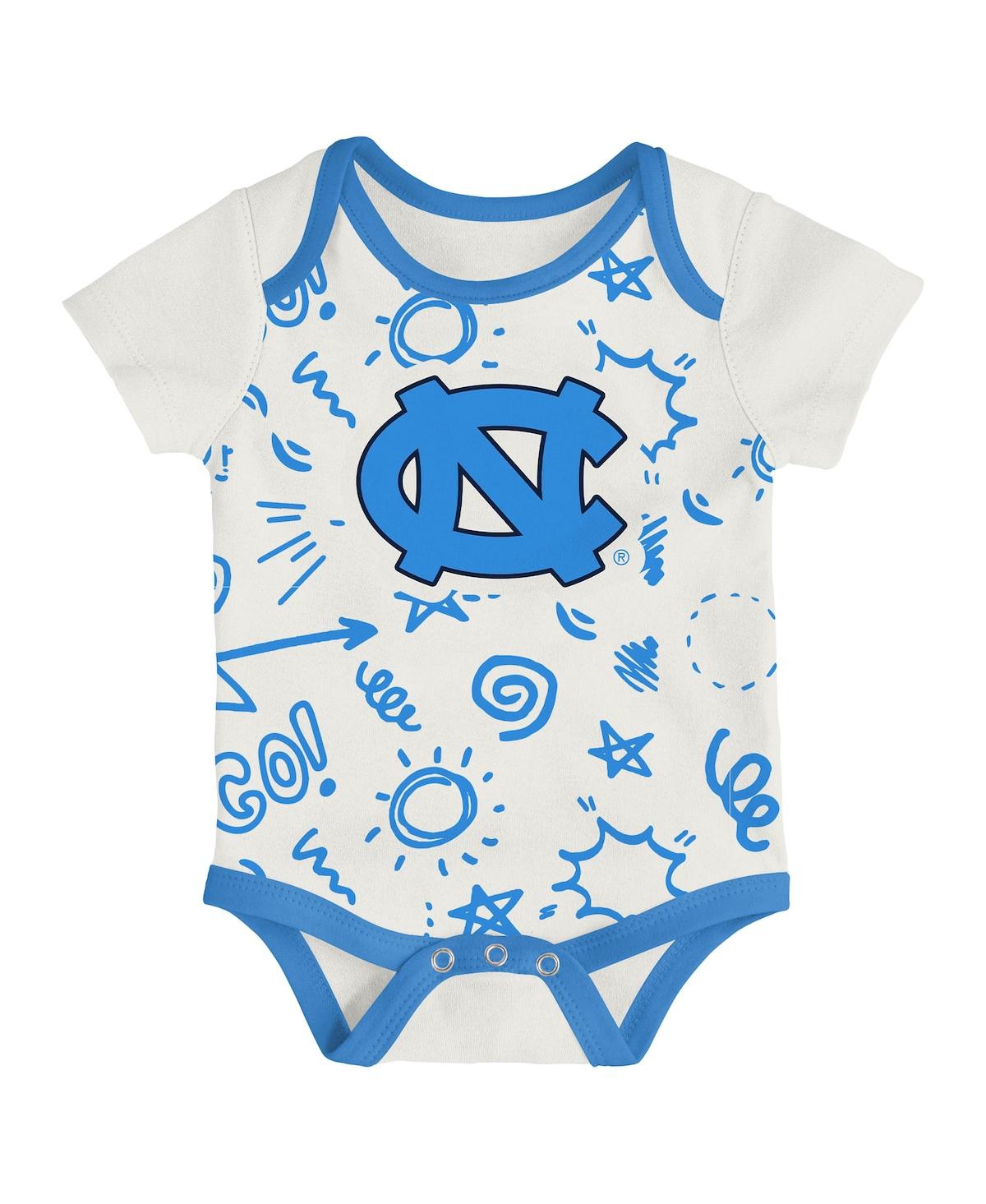 Outerstuff Baby Boys And Girls 3-pack North Carolina Tar Heels All Day Play Bodysuit Set In Multi