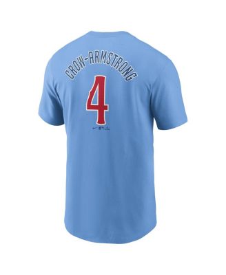 Nike Men's Pete Crow-Armstrong Light Blue Chicago Cubs Fuse Name Number T-Shirt