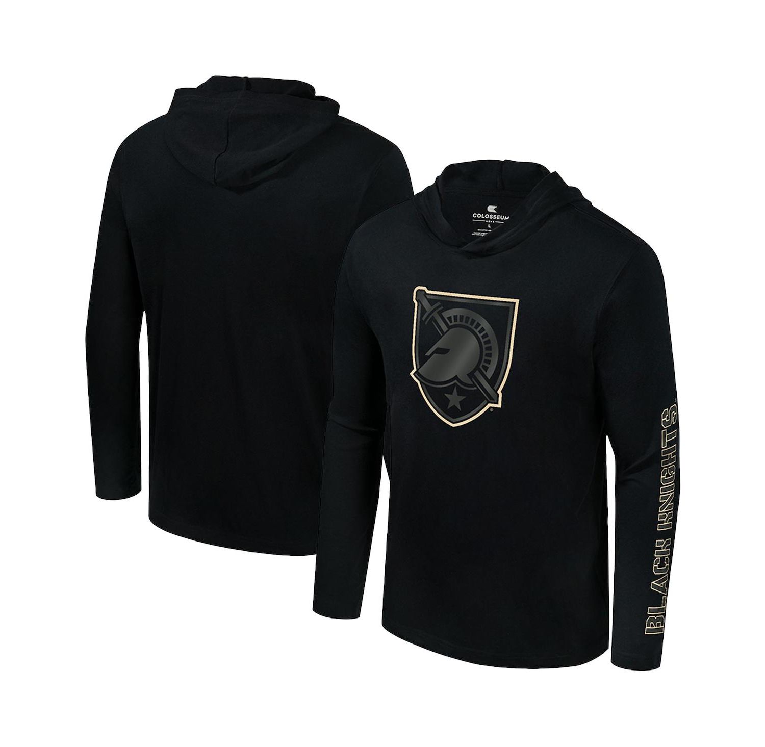 Men's Black Army Black Knights Color Pop Active Blend Hooded Long Sleeve T-Shirt