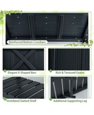 HIPS Raised Garden Bed Poly Wood Elevated Planter Box w/ Legs & Storage Shelf 34'' x 18'' x 29'' (L x W x H)