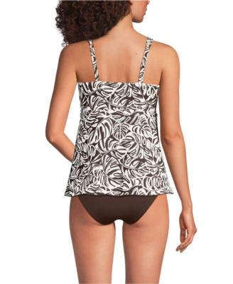 Women's Adjustable Scoop Neck Flutter Tankini Top