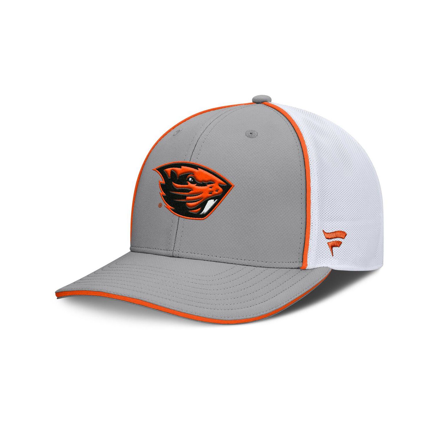 Men's Gray/White Oregon State Beavers Rapid Trucker Adjustable Hat