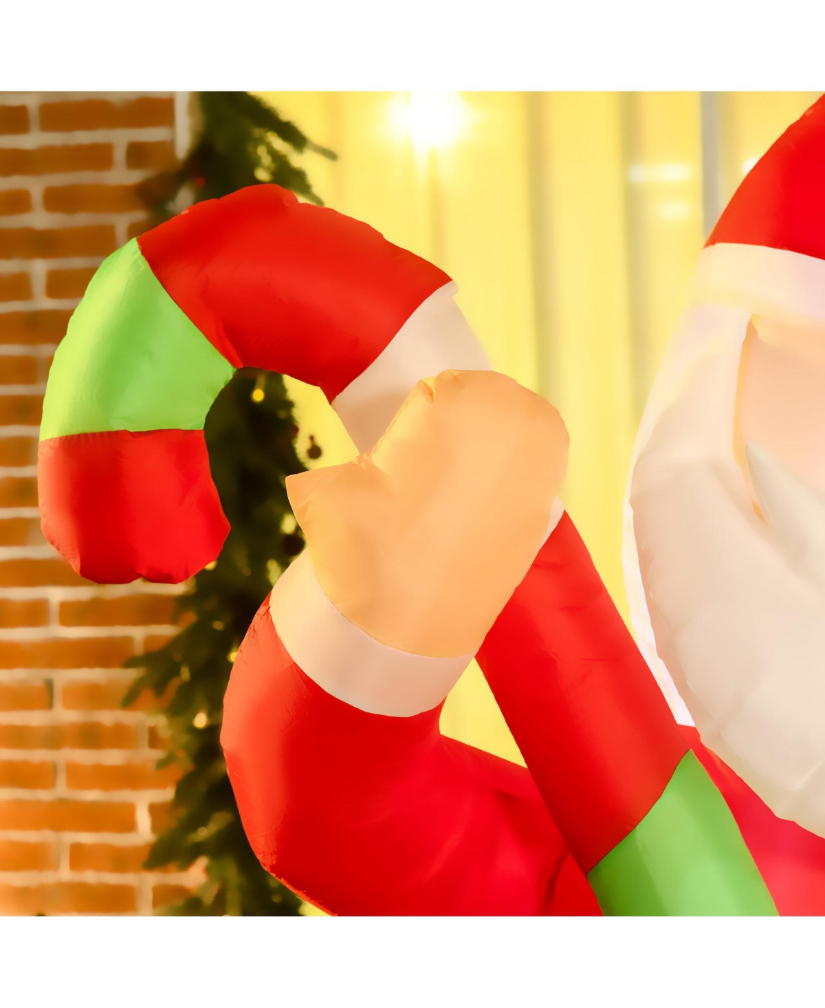 Homcom 72" Christmas Inflatables Santa Claus with Candy Cane for Yard
