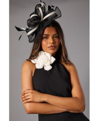 Petite High Neck Corsage Midi Dress