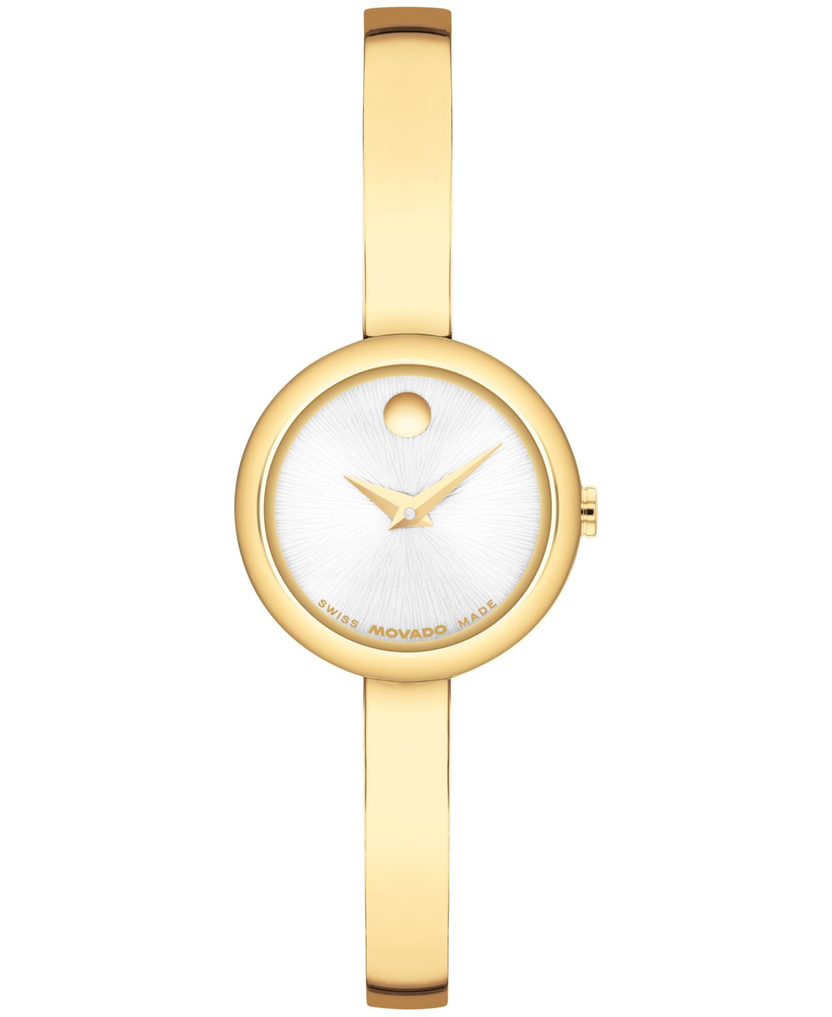 Женские круглые швейцарские кварцевые часы из светло-желтой стали с музейным браслетом, 21,50 мм