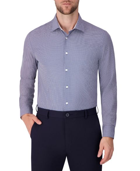 Мужская рубашка Report Collection Long Sleeve 4-Way Bubble Print Dress Shirt, цвет: Синий / Белый