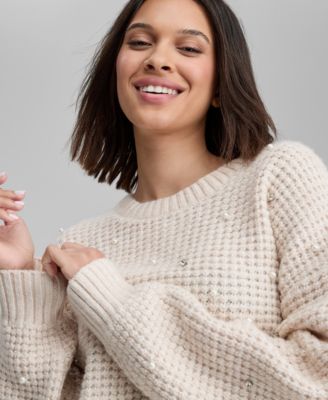 Women's Embellished Crewneck Sweater, Macy's Exclusive