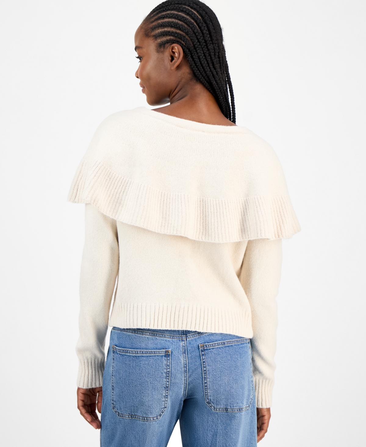 And Now This Women's Cape Sweater, Macy's Exclusive In White