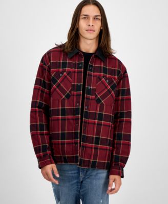 Sun + Stone - Men's Gurley Long Sleeve Snap-Front Plaid Shirt Jacket