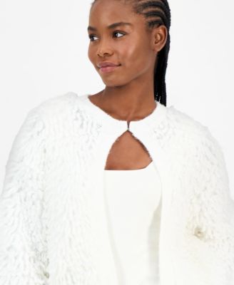 Women's Shaggy-Knit Cropped Cardigan, Macy's Exclusive