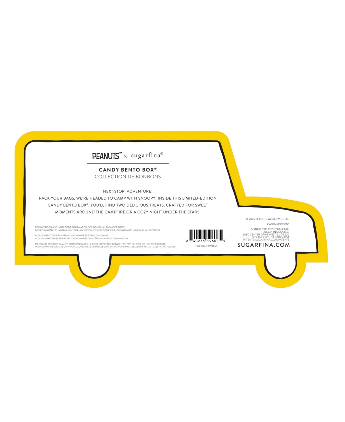 Sugarfina Camp With Snoopy Bento Box Peanuts, 2 Pack In Transparent
