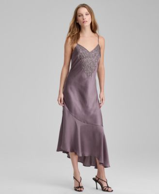 And Now This - Women's Beaded Asymmetric Maxi Dress