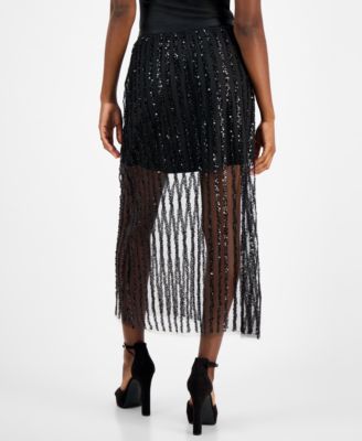 Petite Sequin Stripe Maxi Skirt, Macy's Exclusive