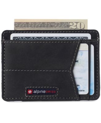 Men's Men RFID Safe Minimalist Front Pocket Wallet Leather Thin Card Case