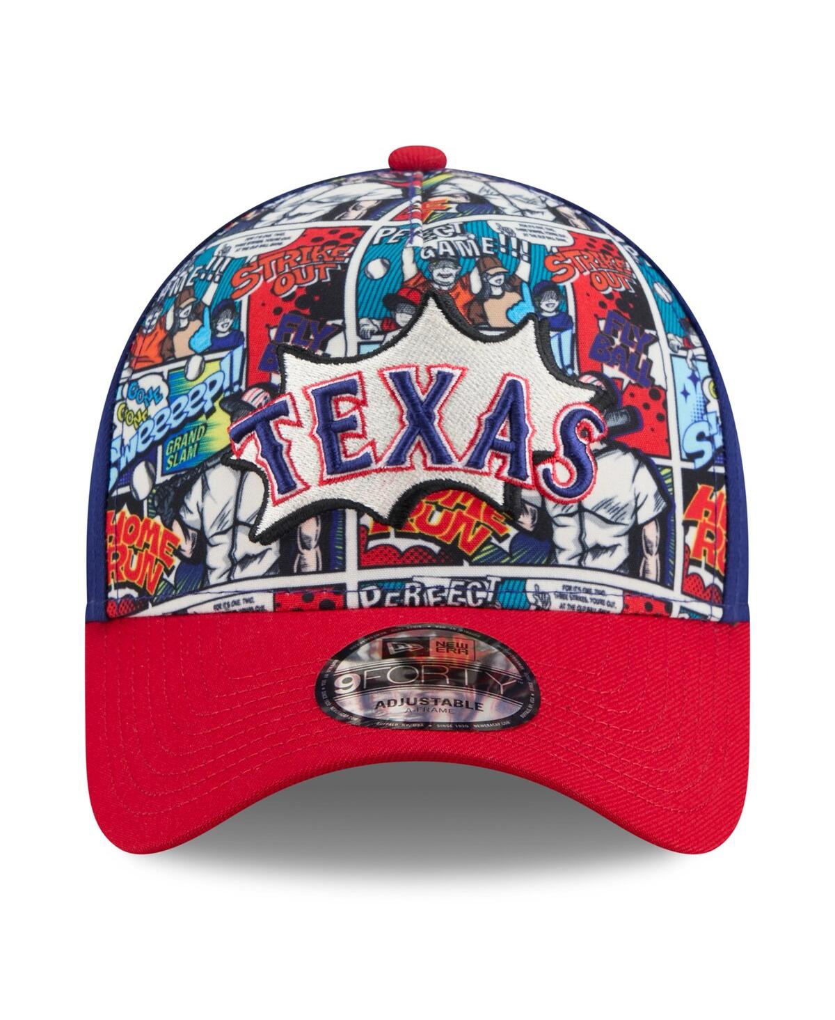 New Era Big Boys And Girls Royal/red Texas Rangers 2025 Mlb Diamond Hero Edition A-frame 9forty Adjustable H In Multi