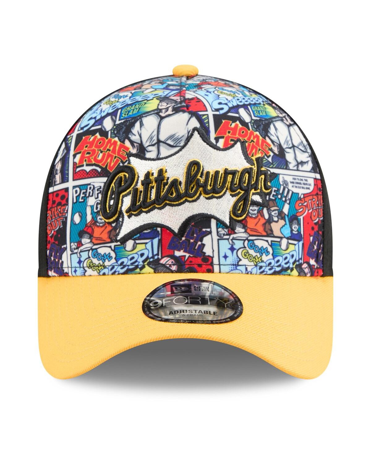 New Era Big Boys And Girls Black/gold Pittsburgh Pirates 2025 Mlb Diamond Hero Edition A-frame 9forty Adjust In Multi