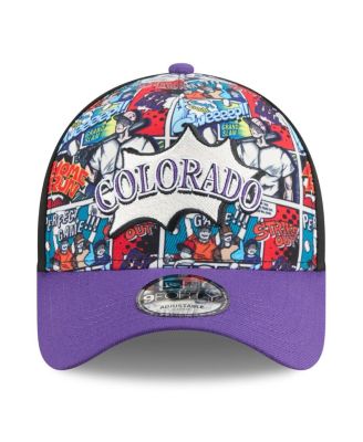 Big Boys and Girls Black/Purple Colorado Rockies 2025 MLB Diamond Hero Edition A-Frame 9FORTY Adjustable Hat